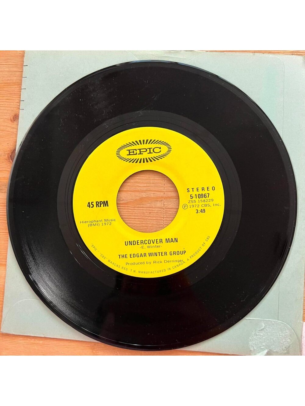 The Edgar Winter Group - Undercover Man/Frankenstein 45rpm VG+ R08